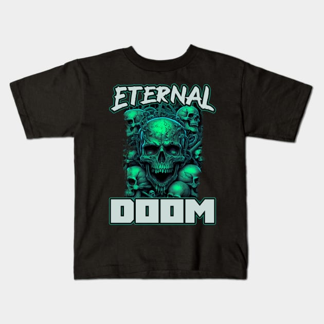 Eternal Doom Skulls Death Metal Kids T-Shirt by Tip Top Tee's